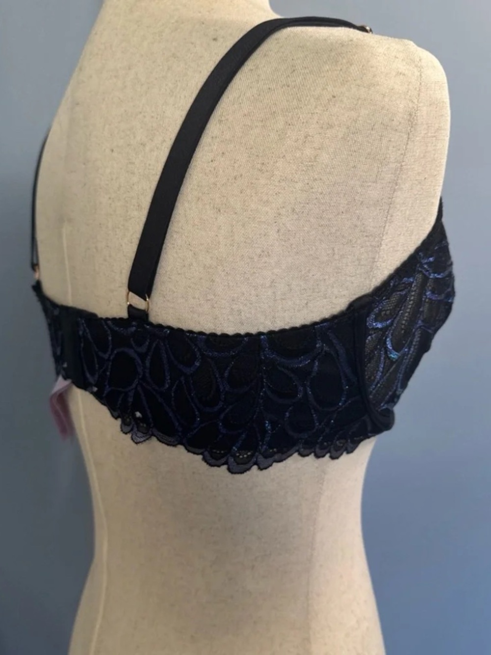 Savage X Fenty Not Sorry Demi Lace Bra 36DD Black Caviar - Picture 9 of 12
